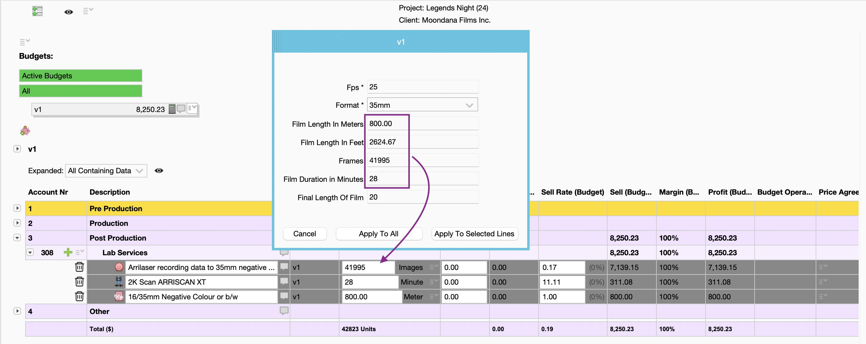 68 film calculator